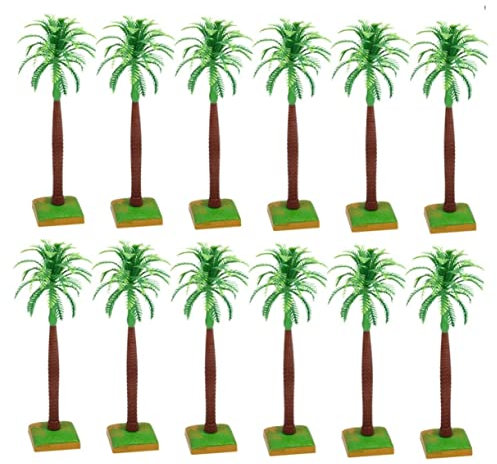 ABOOFAN 12stücke Kokosnussbaum-kuchenaufsatz Mini-kunststoffmodell Tortendekoration Für Strandpartys Und Geburtstagskuchen-Dekoration
