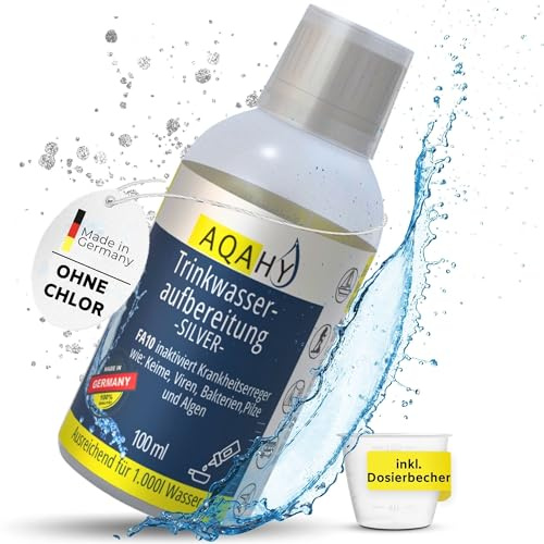 AQAHY Trinkwasseraufbereitung Silber - Effektive Konservierung| Silberionen für sicheres Wasser | Wohnwagen, Camping, Outdoor
