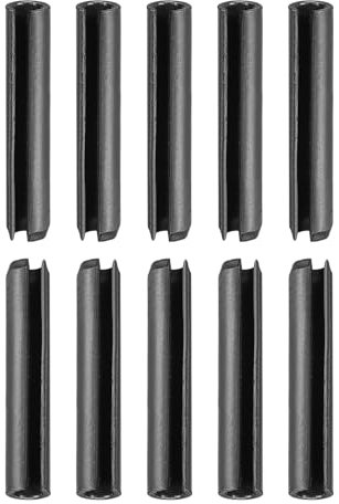 DTGN 5mm x 25mm(DxL) Scanalato Molla Perno - 100pz - Ottimo per Casa Macchina Fissaggio - 65Mn Molla Tassello Tensione Rotolo Perno - Nero