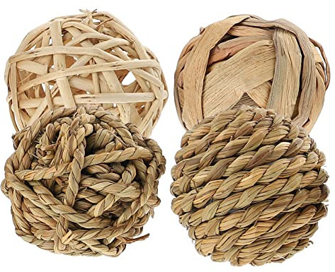 SUPVOX 8pcs Woven for Birds Chewing Toys Playthings Natural Willow Grass Material for Parrots Pets Promotes Healthy Activity and Enrichment