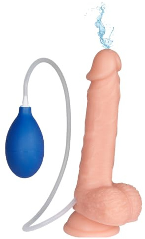 Willie City Gode Ejaculant Faux Sperme - God Ejacule Realiste 21 cm | 21 cm de longueur, 15 cm insérables, 3,4 cm de diamètre, PVC, Lubrifiant à base d’eau recommandé, Nude, 30 ml de réservoir