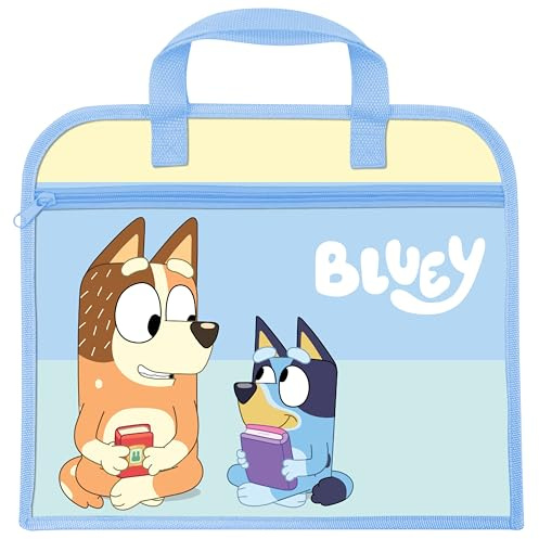 TDL Blaue Büchertasche mit Reißverschluss, blau, Einheitsgröße, Kinderfreundlich