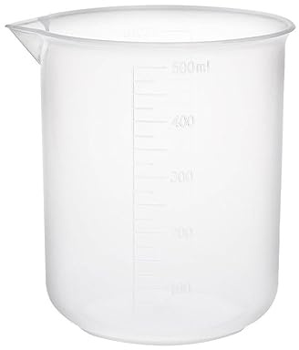 Plastikbecher transparenter Messbecher 500ml Labors Absolvents Becher ohne Griff für wissenschaftliche Küchenflüssigkeiten, Messung Becher