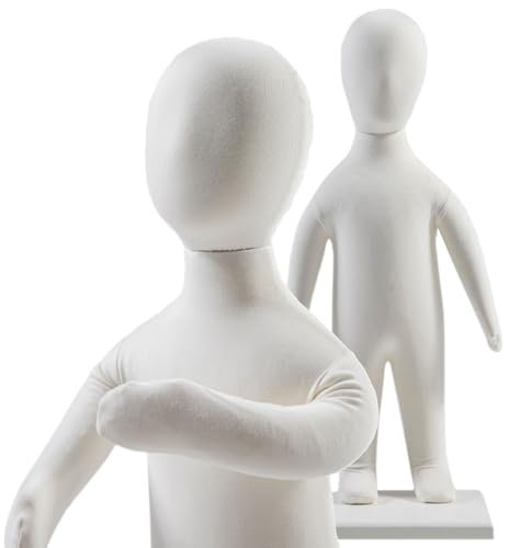 Schaufensterpuppe, Flexible Ganzkörper-Kleiderpuppe für Kinder mit aufsteckbarem Oberkörper, Armen und gesichtslosem Modell, große 25 26 Zoll große Schneiderpuppe für 3–6 Monate al