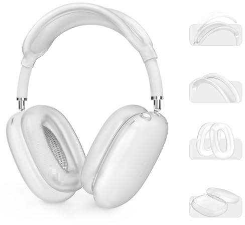 AHASTYLE Silikon Hülle für AirPods Max Case und Zubehör für AppleKopfhörer Max 2/1 [4-in-1] [Passt in den Ladekoffer] Weiches Silikon AirPods Max Hülle Kompatibel mit Airpods Max 2/12026/2024/2020