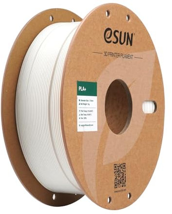 eSUN PLA+ Filament 1.75mm, 3D Drucker Filament PLA Plus, Maßgenauigkeit +/- 0.03mm, 1kg Spule (2.2 LBS) 3D Druck Filament für 3D Drucker, Creme Weiß