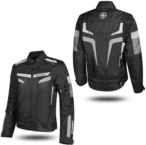 Giacca da Moto Donna STORM 4 Stagioni con Protezioni CE Impermeabile – Sicurezza e Comfort per Ogni Stagione (IT, Testo, S, Regular, Regular, Grigio)