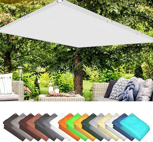 Tenda a Vela Ombreggiante Quadrata 1 x 5 m Protezione UV 98% Parasole a Vela in Tessuto con Occhielli e Fascetta per Terrazza Campeggio Giardino, Bianco