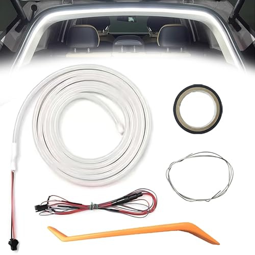 Auto LED Striscia di Luce per Il Tronco,Striscia Luminosa Bagagliaio Auto | Striscia LED Auto Interni,per La Decorazione Interna Dell'Automobile di Illuminazione Interna,Bianco,4M