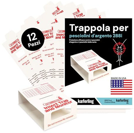 Catchmaster 288i Piège Poissons d'argent | 12x Adhésifs Contre Insectes | Solution Efficace pour Combattre Les Nuisibles | Méthode Efficace Anti-Infestation