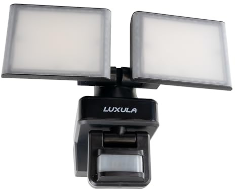 LUXULA LED Strahler mit Bewegungsmelder - 2x 15W, 3200lm - Außenstrahler drehbar, neigbar, Wand und Eckmontage - 4000K Neutralweiß - IP54 Außenleuchte Fluter Flutlichtstrahler Garten Auffahrt