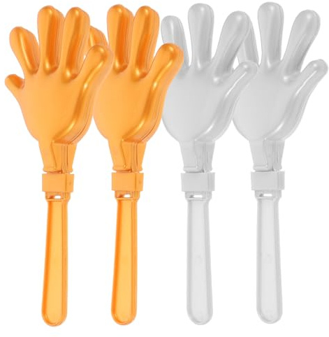 SUPVOX 4pezzi Battimani Rumorosi Accessori per Feste per Compleanni Eventi Sportivi e Feste di Carnevale Realizzati in Plastica Leggera Effetto Visivo Accattivante