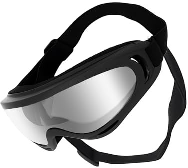 Modische Hundesonnenbrille, weicher Rahmen, staubdichte Gläser, mit verstellbarem Riemen, für Strand, Motorrad, Ausflüge, tägliche Spaziergänge, Abenteuer, Hundebrille