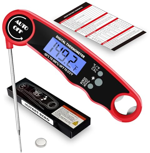 Olwaiy Meat Thermometer Digital, Instant Read Food Thermometer for Cooking Grill BBQ Fryer, Waterproof & Backlit Display Digital Meat Thermometer - Kitchen Gadgets, Turkey Thermometer