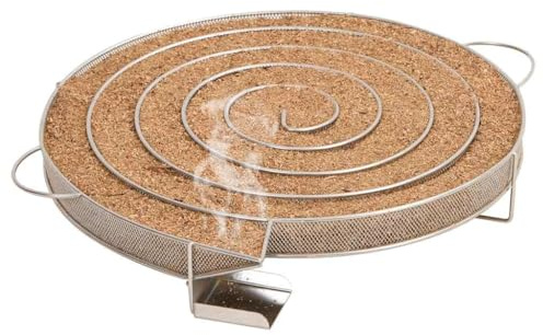 Générateur de Fumée Froide, Serpentin Fumoir à Froid pour Fumoir Viande Poisson rond 33,5 cm acier inoxydable