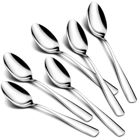BEWOS 24 Stück teelöffel - kaffeelöffel edelstahl, espressolöffel dessertlöffel kleine löffel lebensmittelecht spülmaschinenfest ergonomischer Griff 5.5 Inch 14cm Haushalt Restaurant Geschenk Silber