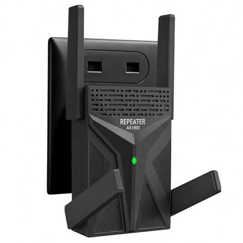 WLAN Verstärker AX1800 WiFi 6 Repeater, Dual Band WLAN Booster bis 9800 sq.ft, Internet Verstärker für Zuhause, Unterstützt 35 Geräte, LAN Port, Einfache Einrichtung