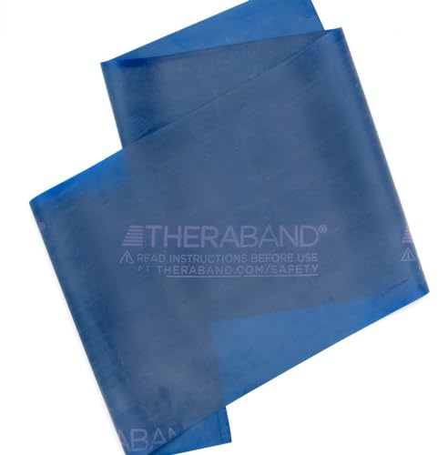 THERABAND Professional Latex Resistance Bands, Individual 6 Ft Elastic Band for Upper & Lower Body Exercise, Physical Therapy, Pilates, Home Workouts, 6 Foot, Blue, Extra Heavy, Level 5