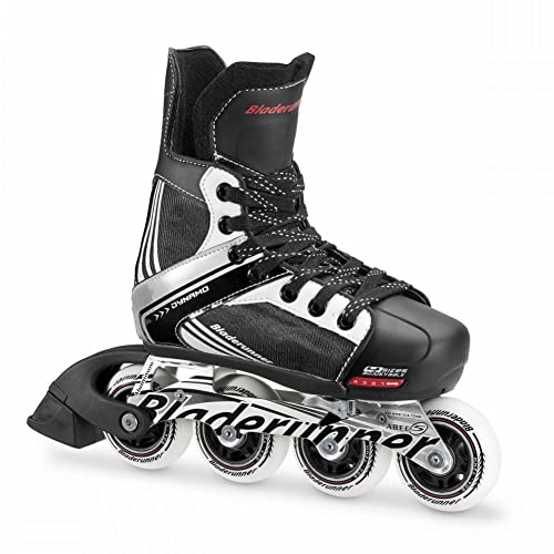 Bladerunner by Rollerblade Dynamo Jr Size Adjustable Hockey Inline Skate, Black and Red, Inline Skates , Size 4 - 7