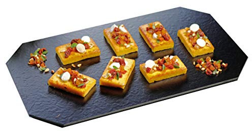 Kunstschieferplatte | Brotzeitplatte | Snack-Platte Gourmet rechteckig, groß | 67 x 46 cm