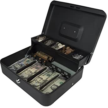 Royal Sovereign Money Handling Security Box Cash Box (RSCB-400), Tiered-tray
