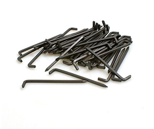 Design61 50x Konsolhaken Stahlhaken Vierkantdraht Ø 2,5 x L 40 mm aus Eisen