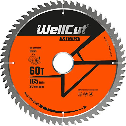 WellCut TCT Extreme Circular Saw Blades 165mm x 20mm Bore 24T, 48T & 60T (60 Teeth)