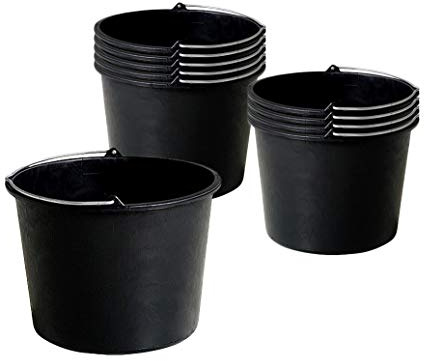 BigDean 10 Baueimer 20 Liter Zementeimer Putzeimer Mörteleimer Garten Eimer | Eimer mit Literskala & Metallhenkel, robust & wetterfest