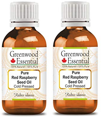 Greenwood Essential Olio di semi di lampone rosso naturale (Rubus idaeus) spremuto a freddo, 100 ml x 2 (6,76 oz)