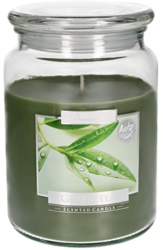 KOTARBAU® Vela aromática en tarro de cristal con tapa, Idea de regalo, Vela en frasco para aromaterapia, Decoración del hogar, Duración prolongada, Fragancia, Grande, Té verde