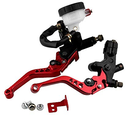 Leviers de frein d'embrayage de moto Aiuphing, ensemble d'embrayage à réglable 7/822 mm avec pompe hydraulique, frein de guidon universel en aluminium CNC, pour Honda Suzuki Kawasaki Yamaha D10,rouge
