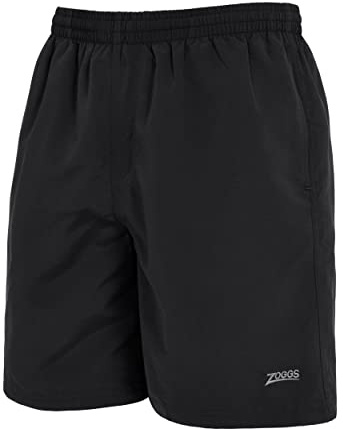 Zoggs Penrith Swimming Shorts Men (Black, Small) Comfortable, Elasticated Waistband with Draw Cord, Quick Dry, Swim Shorts with 3 Pockets, UV Protection, Summer Swimwear Mens Swimming Trunks