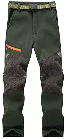 Echinodon Pantaloni softshell per bambini, imbottiti, impermeabili, antivento, per bambini, per attività all'aria aperta, per lo sport, il tempo libero, l'autunno e l'inverno, 158