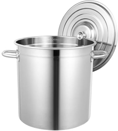 Casserole à soupe Commercial Marmite Avec Couvercle Acier Inoxydable 35L/50L/70L universelle en acier inoxydable marmite Traiteur pot Marmite Convient À La Cuisson (50L)