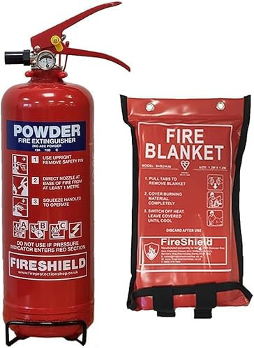 Truck & Van Fire Extinguisher Bundle - 2kg Powder Fire Extinguisher - FireShield (Extinguisher, Blanket & Hi-Viz Waistcoat)