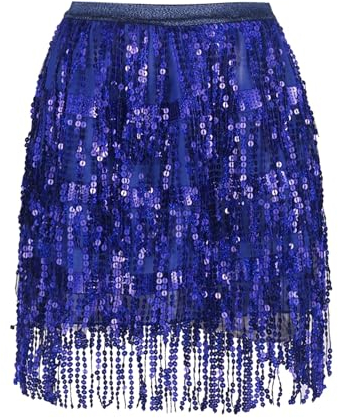 Glitzer Rock Damen Pailletten Rock Stilvoll Glitzer Rock Karneval Fransen Rock
