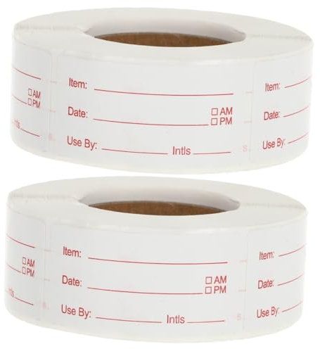 SHINEOFI 2rolls Refrigerator Food Storage Labels Date Decals for Freezing Canning Removable Adhesive Stickers for Jars Containers and Pantry Use