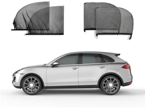 songml 4 Pezzi Tendina Parasole Auto per V-W Tiguan 2017-2023, Anteriore Posteriore Finestrini Laterali in Rete Traspirante Elastico Tenda Finestra Parasole Visiera Protezione UV Accessori