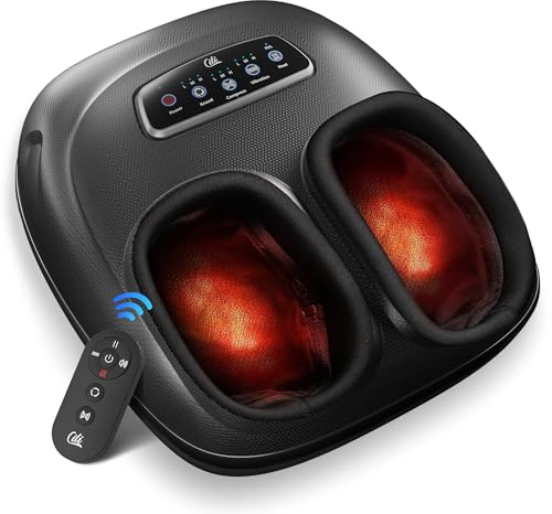 CILI 2026 Upgraded 4-in-1 Heated Foot Massager with Shiatsu, Compression & Vibration, Feet Massager Machine with Remote Control, Deep Kneading, Fits Big Feet 14 Men,Mothers Day Gifts for Mom