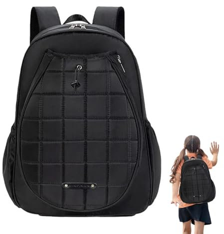 Tennisschläger Rucksack - Tennisrucksäcke, Verstellbare Tennisschlägertasche | Tennisschlägerhülle mit großer Kapazität, modische Tennisschlägerhülle für Tennis, Schwarz, Weiß, Pink(31 x 13 x 46 cm)