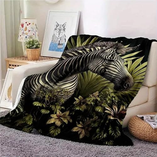 YZQGLHP Kuscheldecke 150x200 Zebra Kuscheldecken Falten Beständig Weich Flanell Flauschige Decke für Fernsehen, Auf Dem Sofa/Bett Faulenzen