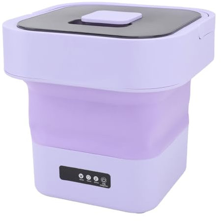 Machine à Laver Portable 10L, Mini Lave-linge Pliable Entièrement Automatique pour Dortoirs de Voyage (Prise UE 100‑240 V)