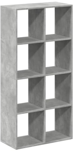 vidaXL Raumteiler-Bücherregal Betongrau 69,5x29x137,5 cm Holzwerkstoff