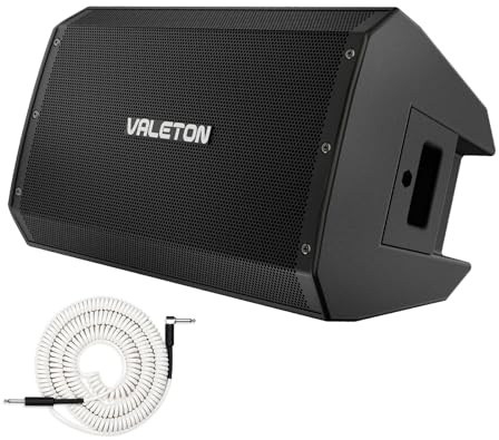 VALETON 10 inch 2-way FRFR 1300-Watt Active Speaker for Guitar, Bass, Multi FX and Amp Modelers with Coiled Guitar Cable