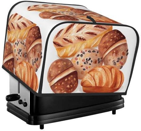 Lackierte Brot-Toaster-Abdeckung, 4 Scheiben, Küchen-Abdeckungen für kleine Geräte mit Taschen, Toaster-Staubschutz mit Tragegriff oben, waschbar, Universal-Brotbackmaschinen-Abdeckung für Küche
