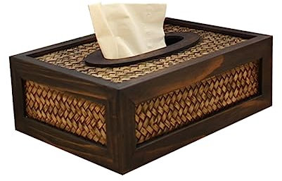 BUGUUYO Rustikale Taschentuchbox Aus Holz Vintage-serviettenhalter Seidenpapierbox Holzdekor Handwerkskunst Für Zuhause Büro Hotel