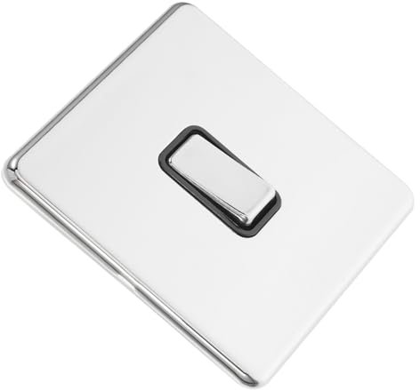 SEWOART Interruttore Decorativo in Acciaio Inossidabile Piastra Spazzolata Finitura Argento Design Moderno Interruttore Senza Viti Per Luce Per Casa Ufficio