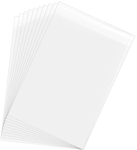 QUARKZMAN 200 Stück Cellophantüten Folientüten 42 x 28 cm Cellophantüten Selbstklebend Plastiktüte Plastiktüten Klarsichthüllen Zellophan Taschen versandbeutel für Geschenk Kleidung Handwerk
