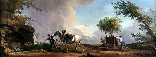 PMEFGJDPE Berühmte Gemälde Poster Kunstdrucke Porträts Wandkunst Gärtner die einen Orangenbaum transportieren von Hubert Robert Leinwand Ölgemälde für Heimtextilien 60x90cm