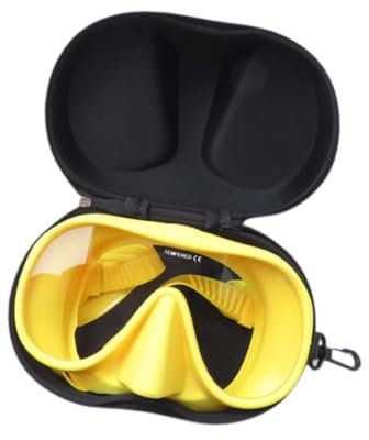 QSTDGVPW Gafas de Snorkel Establecidas para Adultos con Estuche de Almacenamiento Y Cubierta para Bucear, Amarillo